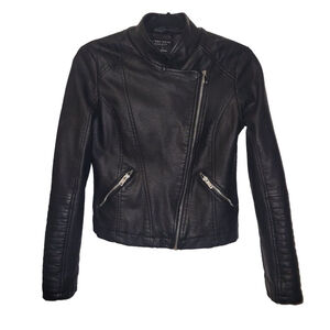 Women's Streetwear Society Black Leather Jacket Size Small